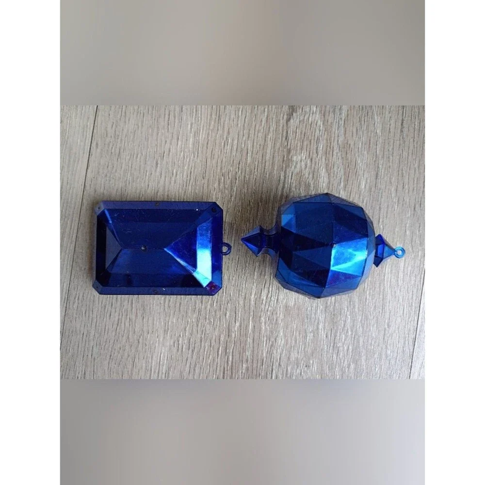 Vintage Jewel Brite 1960's Christmas Tree Ornaments Angels Plastic Diamond Shape